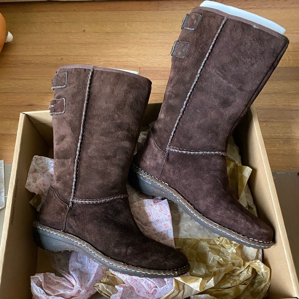 Chocolate brown, calf height Ugg Boots size 8